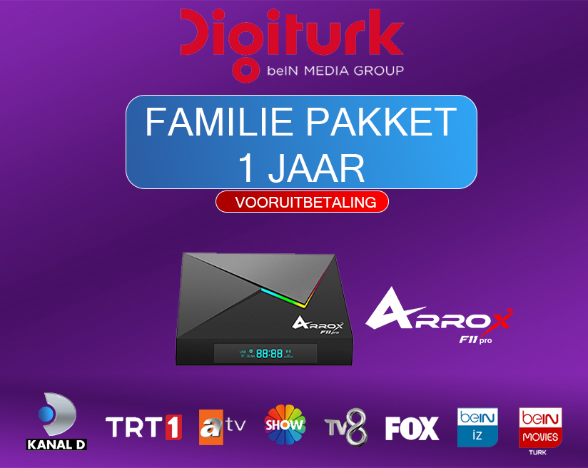 Digiturk Aile Arrox F11 Pro Digiturk Familie Pakket 1 Jaar + Arrox F11 Pro - Afbeelding 1